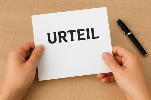 11Zettel mit Urteilsverkündung Gericht